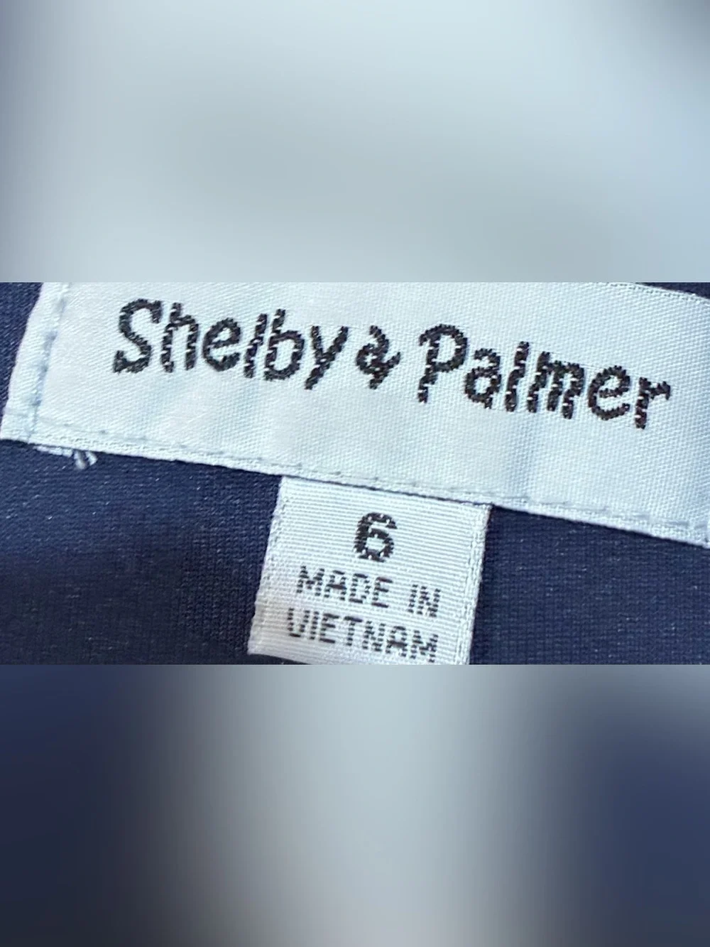 Shelby & Palmer Navy Blue Sleeveless Fit & Flare Dress Size 6 Gold Hardware